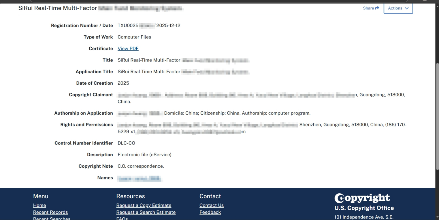 美国版权登记页面